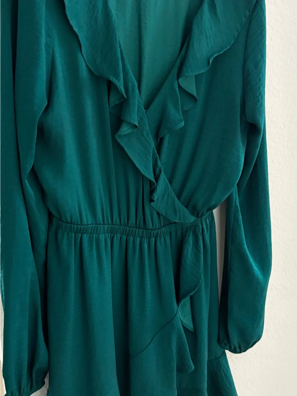 Express Teal Green Ruffled Mini Dress - Picture 1 of 2